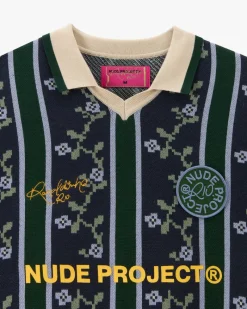 Nude Project Rosel Football Polo Knit Navy Hot