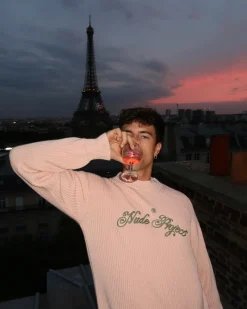 Nude Project Script Knit Sweater Pink Clearance