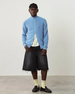 Nude Project Shady Zip-Up Knit Cardigan Blue Best