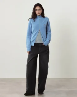 Nude Project Shady Zip-Up Knit Cardigan Blue Best