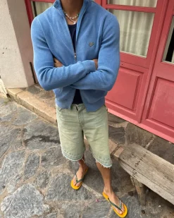 Nude Project Shady Zip-Up Knit Cardigan Blue Best