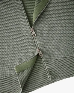 Nude Project Shady Zip-Up Knit Cardigan Green New