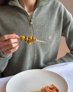 Nude Project Shady Zip-Up Knit Cardigan Green New