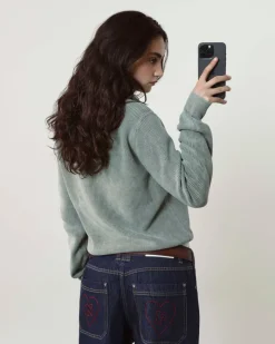 Nude Project Shady Zip-Up Knit Cardigan Green New