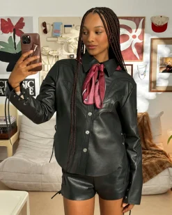 Nude Project Sophisticated Cowgirl Leather Shirt Sale