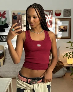 Nude Project Sophisticated Pleasure Tank Top Burgundy New