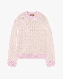 Nude Project Sour Cable Knit Sweater Pink Fashion