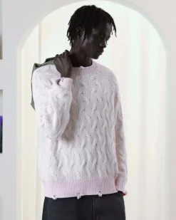 Nude Project Sour Cable Knit Sweater Pink Fashion