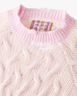 Nude Project Sour Cable Knit Sweater Pink Fashion