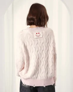 Nude Project Sour Cable Knit Sweater Pink Fashion