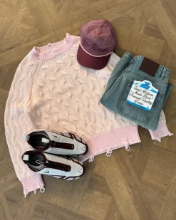 Nude Project Sour Cable Knit Sweater Pink Fashion