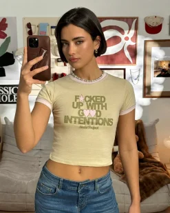 Nude Project Still Fucked Up* Top Beige Fashion