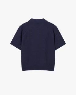 Nude Project Structure Knit Polo Navy Best