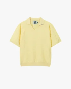 Nude Project Structure Knit Polo Yellow Online