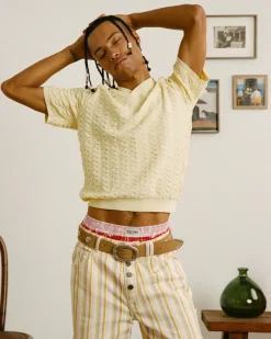 Nude Project Structure Knit Polo Yellow Online