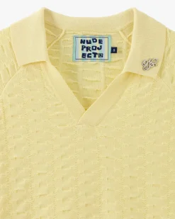 Nude Project Structure Knit Polo Yellow Online