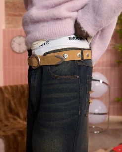 Nude Project Suede Belt Brown Outlet