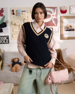 Nude Project Sunday Knit Vest Blue Online