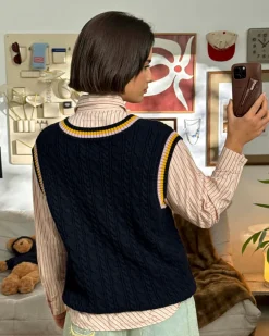 Nude Project Sunday Knit Vest Blue Online