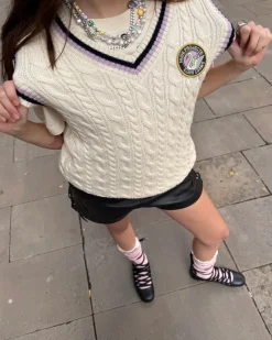 Nude Project Sunday Knit Vest Marshmallow Discount