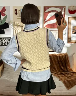 Nude Project Sunday Knit Vest Marshmallow Discount