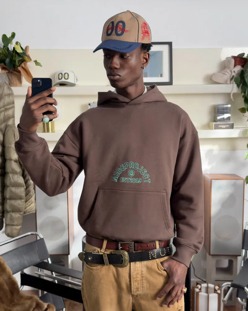 Nude Project Swans Hoodie Brown Hot