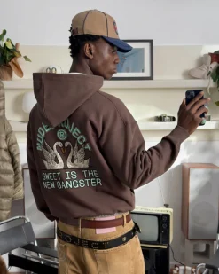 Nude Project Swans Hoodie Brown Hot