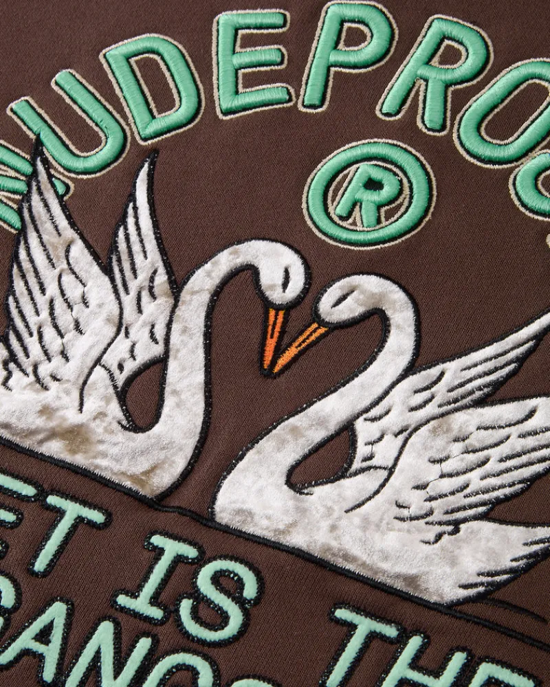 Nude Project Swans Hoodie Brown Hot