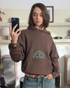 Nude Project Swans Hoodie Brown Hot