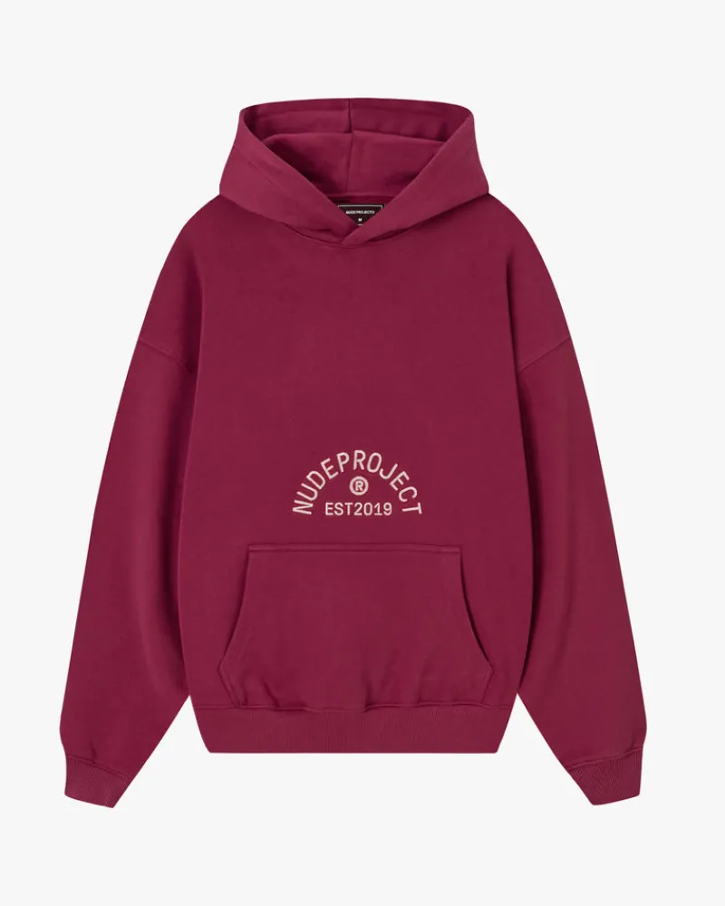 Nude Project Swans Hoodie Burgundy New