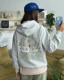 Nude Project Swans Hoodie Grey Melange Sale