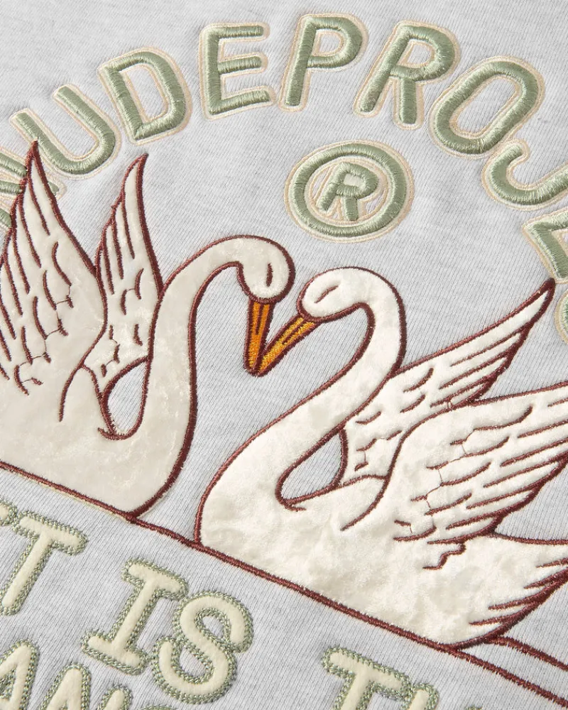 Nude Project Swans Hoodie Grey Melange Sale