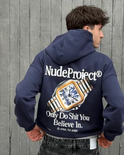 Nude Project Time Hoodie Navy New
