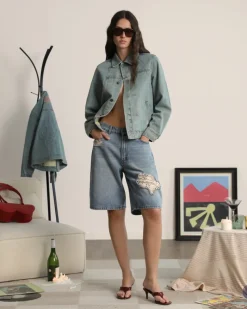 Nude Project Trucker Denim Jacket Washed Light Hot