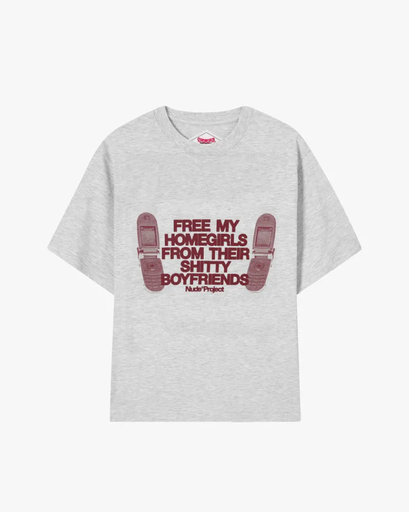 Nude Project Type Shit Tee Grey Outlet