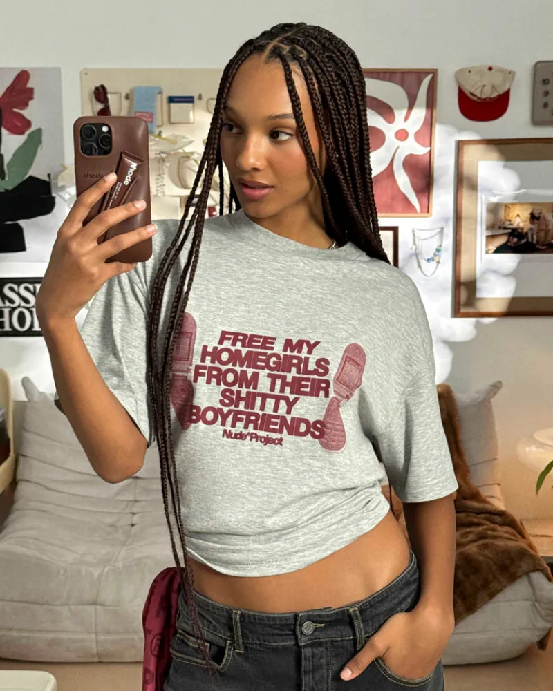 Nude Project Type Shit Tee Grey Outlet