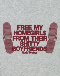 Nude Project Type Shit Tee Grey Outlet