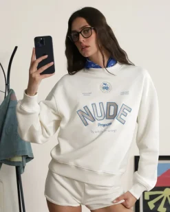 Nude Project Varsity Sweatshirt Marshmallow Discount