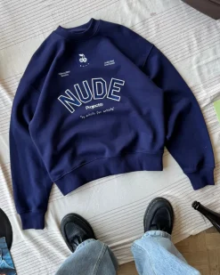 Nude Project Varsity Sweatshirt Navy Clearance