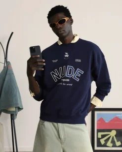 Nude Project Varsity Sweatshirt Navy Clearance
