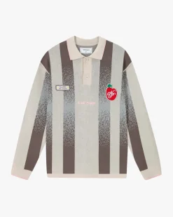 Nude Project Vizcaya Football Polo Knit Grey New