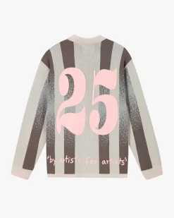 Nude Project Vizcaya Football Polo Knit Grey New