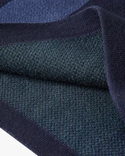 Nude Project Vizcaya Football Polo Knit Navy Blue New