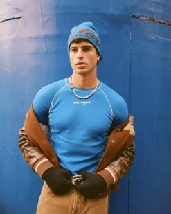 Nude Project Waffle Long-Sleeve Tee 2 Pack Green/Blue New