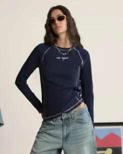 Nude Project Waffle Long-Sleeve Tee 2 Pack Cocoa/Navy Fashion