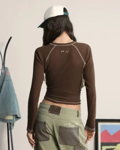 Nude Project Waffle Long-Sleeve Tee 2 Pack Cocoa/Navy Fashion