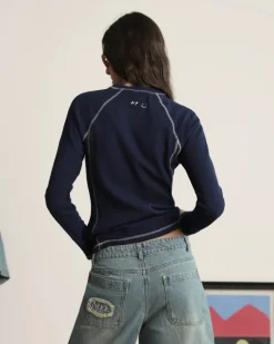 Nude Project Waffle Long-Sleeve Tee 2 Pack Cocoa/Navy Fashion