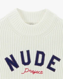 Nude Project Wifey Knit Cropped Sweater White Best