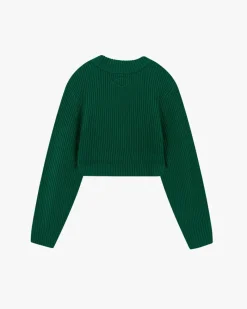 Nude Project Wifey Knit Cropped Sweater Green New
